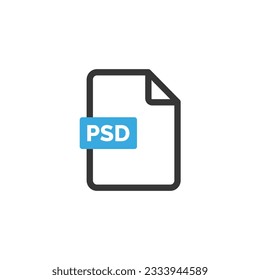 PSD-Datei-Symbol einzeln auf weißem Hintergrund