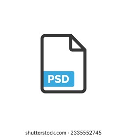 PSD-Datei-Symbol einzeln auf weißem Hintergrund