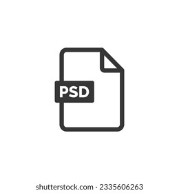 PSD-Datei-Symbol einzeln auf weißem Hintergrund