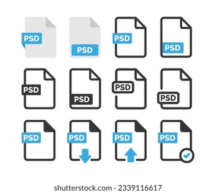 PSD-Datei-Symbol einzeln auf weißem Hintergrund