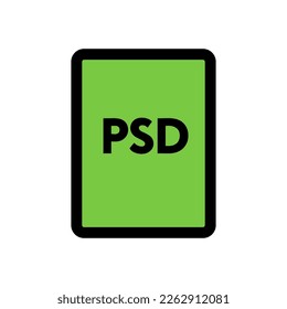 PSD file icon line isolated on white background. Black flat thin icon on modern outline style. Linear symbol and editable stroke. Simple and pixel perfect stroke vector illustration.