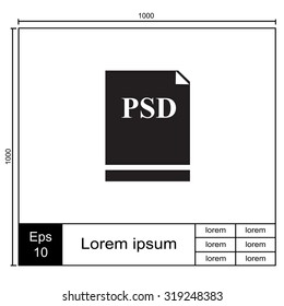 Psd file icon vector.