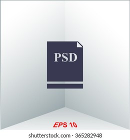 Psd file icon vector.