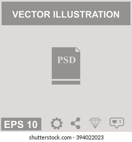 Psd file icon vector.