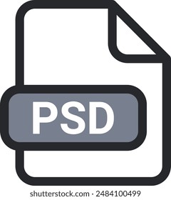 PSD file icon vector. symbol, sign