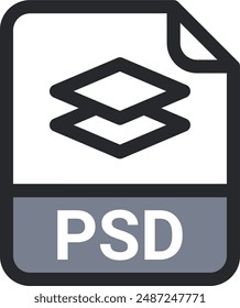 PSD file icon vector. symbol, sign