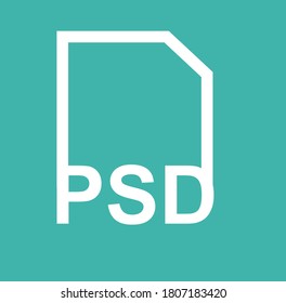 PSD file sign vector illustration. Flat symbol icon vector Ui/Ux PSD File Format Icon. PSD extension filled icon.