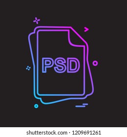 PSD file type icon design vector