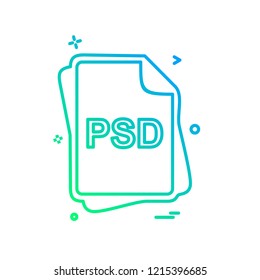 PSD file type icon design vector