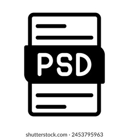 PSD-Dateityp-Symbol. Dateien Dokument Grafikdesign. mit Gliederungsstil. Vektorillustration.