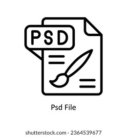 Psd File vector  outline Icon Design illustration. Graphic Design Symbol on White background EPS 10 File
