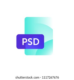 PSD format icon. Vector. Gradient flat style. Bright, fashionable illustration of icons. Image is isolated on white background. A modern icon for the site and presentation.