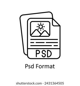 Ilustración de diseño de icono de contorno vectorial de formato Psd. Símbolo de diseño gráfico sobre fondo blanco EPS 10 Archivo