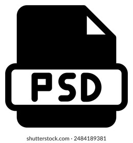 Ilustración vectorial de icono de glifo psd aislado sobre fondo blanco