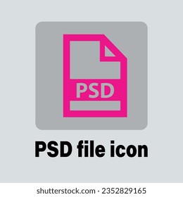 PSD-Symbol einzeln auf weißem Hintergrund, Vektorgrafik.