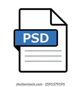 PSD icon, simple vector illustration