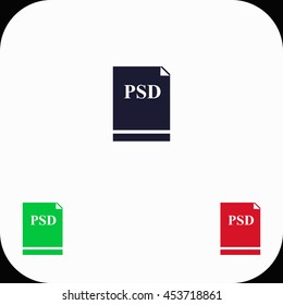 PSD Illustration set. Blue, green, red icon.