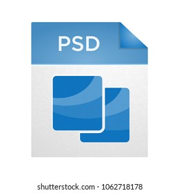 PSD Image Document File Format Flat Icon. Vector Illustration.