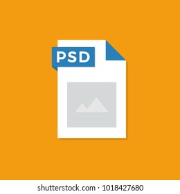 PSD Raster Image Document File Format Flat Icon. Vector Illustration.