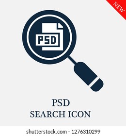 Psd search icon. Editable Psd search icon for web or mobile.