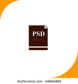 PSD sign. Brown icon on white background