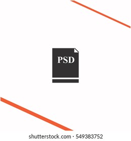 PSD vector grey icon on white background. PSD symbol stock bitmap illustration. Business picture.