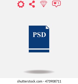 PSD vector icon on grey background.