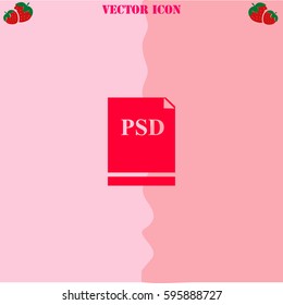 PSD vector  icon. Strawberry Background.