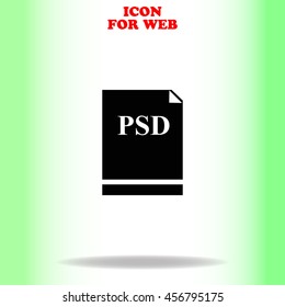 PSD web icon. Black illustration on white background