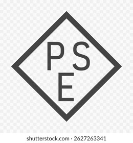 PSE certification diamond sign. Product mark