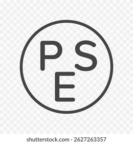 Sinal redondo de certificação PSE. Marca do produto