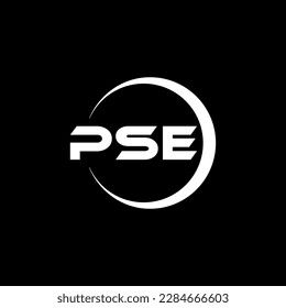 PSE letter logo design in illustration. Vector logo, calligraphy designs for logo, Poster, Invitation, etc.