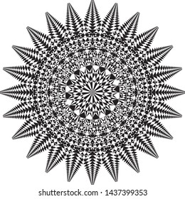 pseudo coniferous positive space inspired strukture abstract cut art deco illustration on transparent background