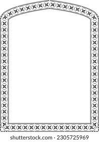 Pseudo Four centered arch rectangular frame architectural window door ornate flower frame floral leaf borders natural blossom decoration wedding card anniversary celebration beautiful arabesque motif