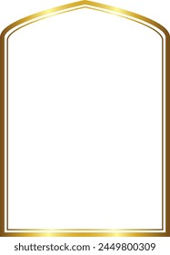 Pseudo Four centered arch rectangular frame architecture window door Gold picture frame luxury golden frame gold border Golden vector framework banner decoration decorative element template isolated