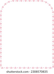 Pseudo three centered arch rectangular frame Heart frame architectural window door ornate flower frame floral borders decoration cute pink pastel wedding card anniversary celebration beautiful arabesq