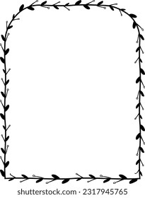 Pseudo three centered arch rectangular frame architectural Flower window Flower door flower frame floral leaf leaves decoration natural Botanical Branches wedding card anniversary celebration