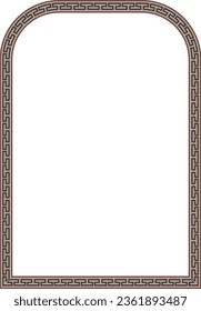 Pseudo three centered arch rectangular frame architecture window door Greek meander pattern antique retro vintage meander old-fashioned design picture frame art and craft borders element decorate 