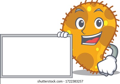 Pseudomonas cartoon character design style with board