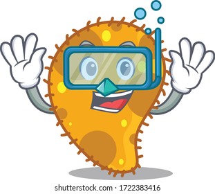 Pseudomonas mascot design concept wearing diving glasses