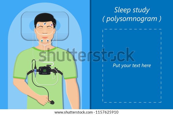 Psg Sleep Study Test Apnea Diagnose Stock Vector Royalty Free 1157625910