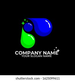 P-shaped logo of a water drop
