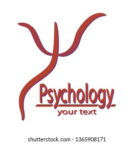 Psi Greek letter symbol. Inscription Psychology and space for your text. 
Vector illustration