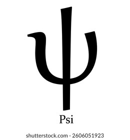 Psi Greek Symbol Letter vector illustration