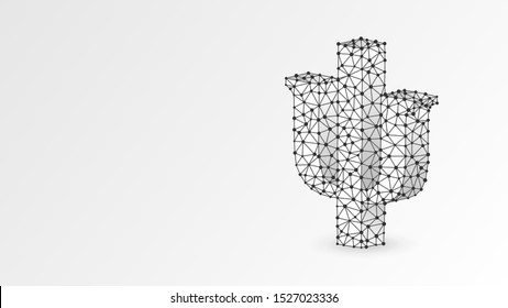 Psi, the letter of a Greek alphabet. Abstract, digital, wireframe, low poly mesh, vector white origami 3d illustration. Greek numerals, mathematical seven hundred number concept. Triangle, line, dot