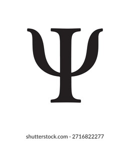 Psi sinal silhueta ícone vetor ilustração no fundo branco
