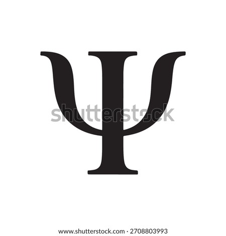 Psi sign silhouette icon vector illustration on white background
