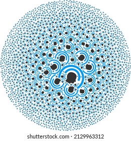 Psi waves elements are grouped into bubble collection. Psi waves icon round collage. Abstraction round bubble collage created with Psi waves items.