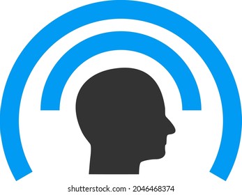 Psi waves vector illustration. Flat illustration iconic design of Psi waves, isolated on a white background.