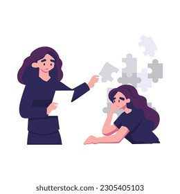 psichotherapy flat style illustration vector design